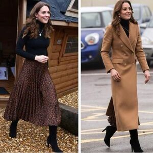 Zara Pleated Leopard-Print Midi Skirt ASO Kate Middleton!